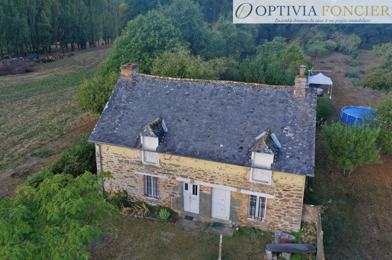 Maison T3 avec un terrain de 1 380 m2 située à Bruz (150 m2 dans la configuration actuelle + extension possibl